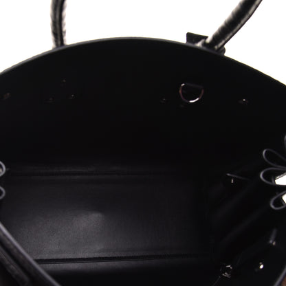 Saint Laurent Calfskin Crocodile Embossed Small Sac de Jour Black 5 of 9