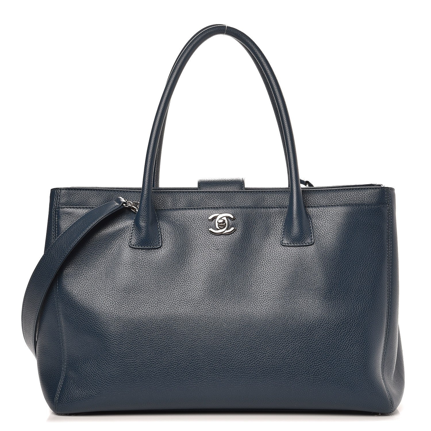 Chanel Calfskin Cerf Executive Shopper Tote Blue 1 of 9