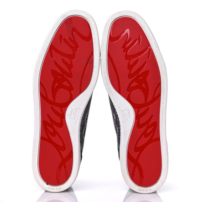 Christian Louboutin Lame Lou Spikes Flat Sneakers 45 Antic Silver 5 of 12