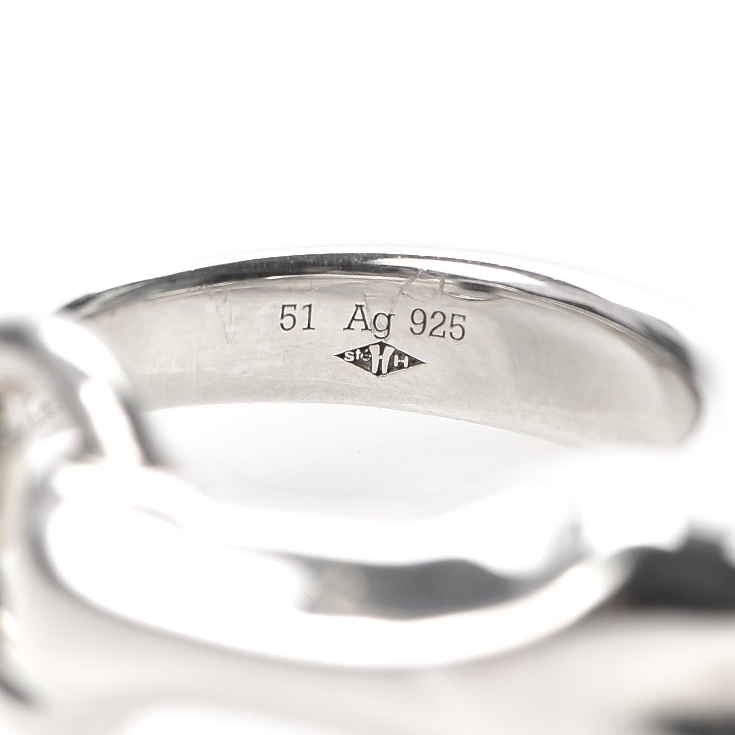Hermes Sterling Silver PM Galop Ring 51 5.75 6 of 7
