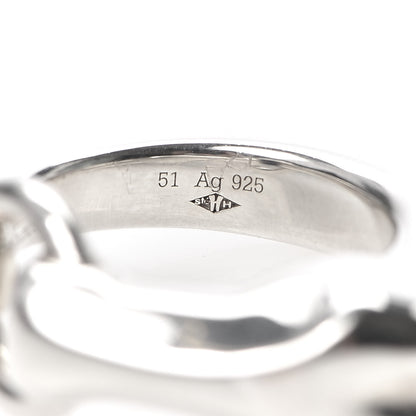 Hermes Sterling Silver PM Galop Ring 51 5.75 6 of 7