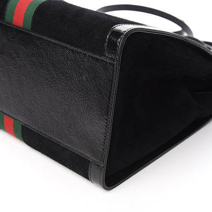 Gucci Suede Patent GG Web Medium Ophidia Tote Bag Black 9 of 10