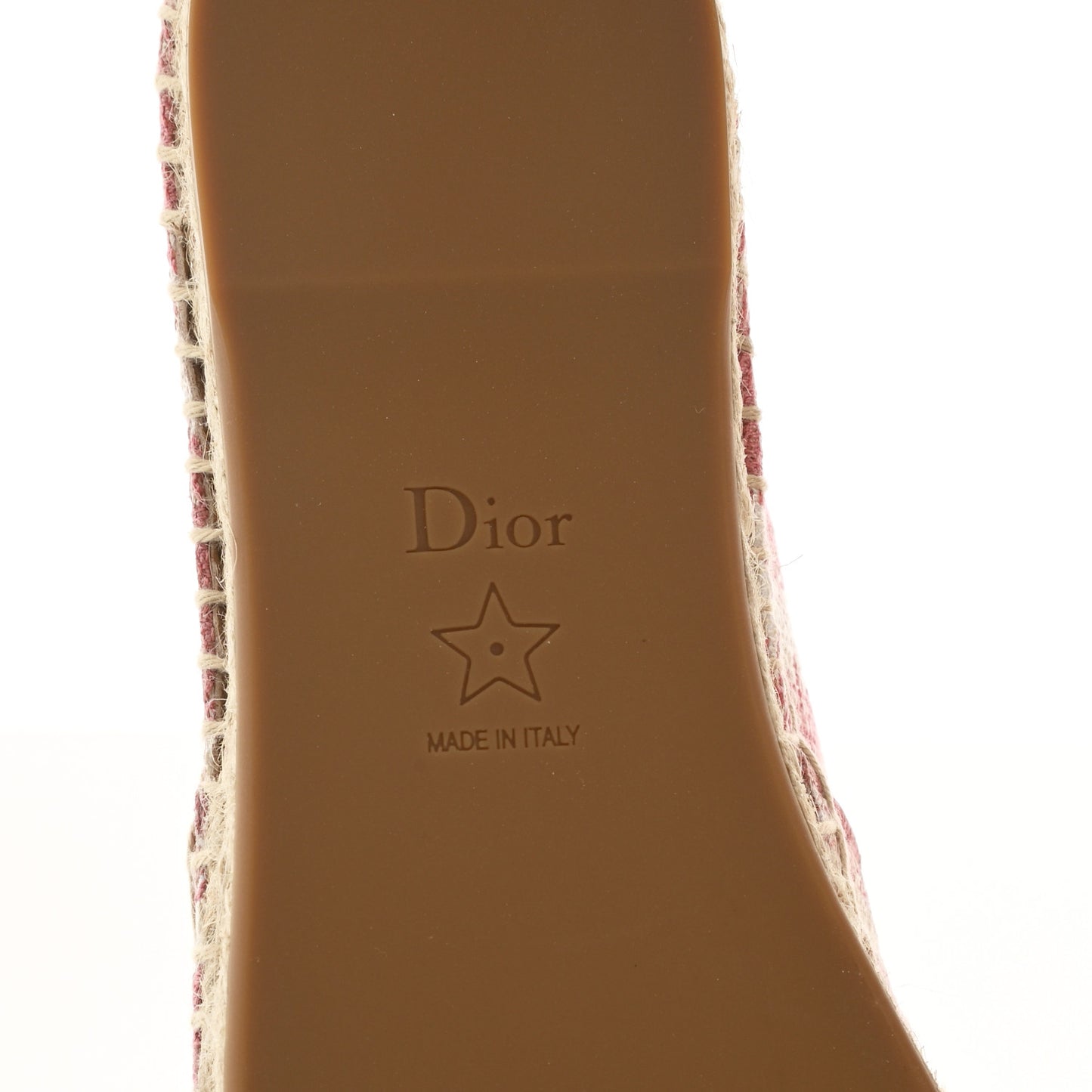 Cotton D-Stripes Embroidered Granville 15mm Espadrilles 36 Deep Nude