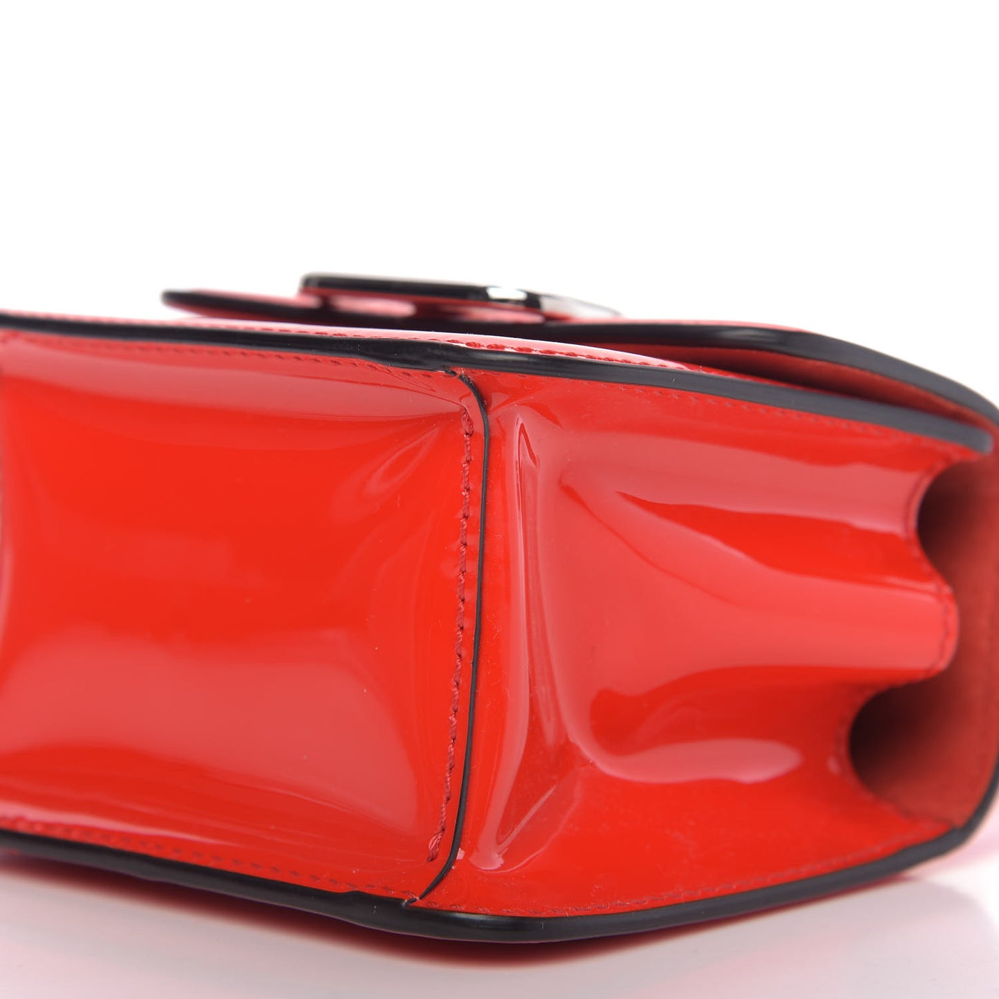 Patent Micro VSling Shoulder Bag Cerise Rouge Pur