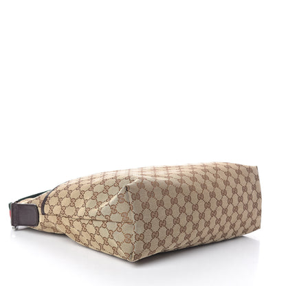Gucci Monogram Web Medium Flat Messenger Bag Brown 4 of 9