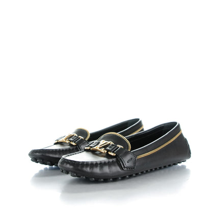 Louis Vuitton Calfskin Zipper Oxford Loafers 38.5 Black 3 of 7