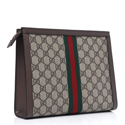 Gucci GG Supreme Monogram Web Ophidia Pouch Brown 2 of 4