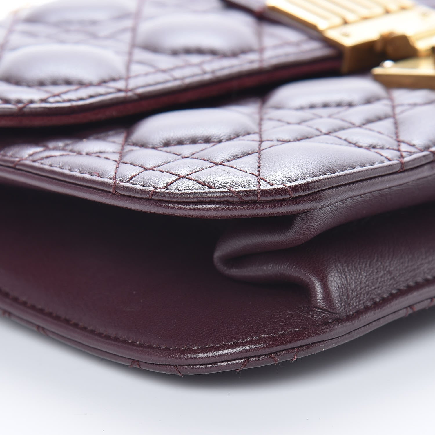 Christian Dior Lambskin Cannage Large Dioraddict Flap Bag Burgundy 11 of 15