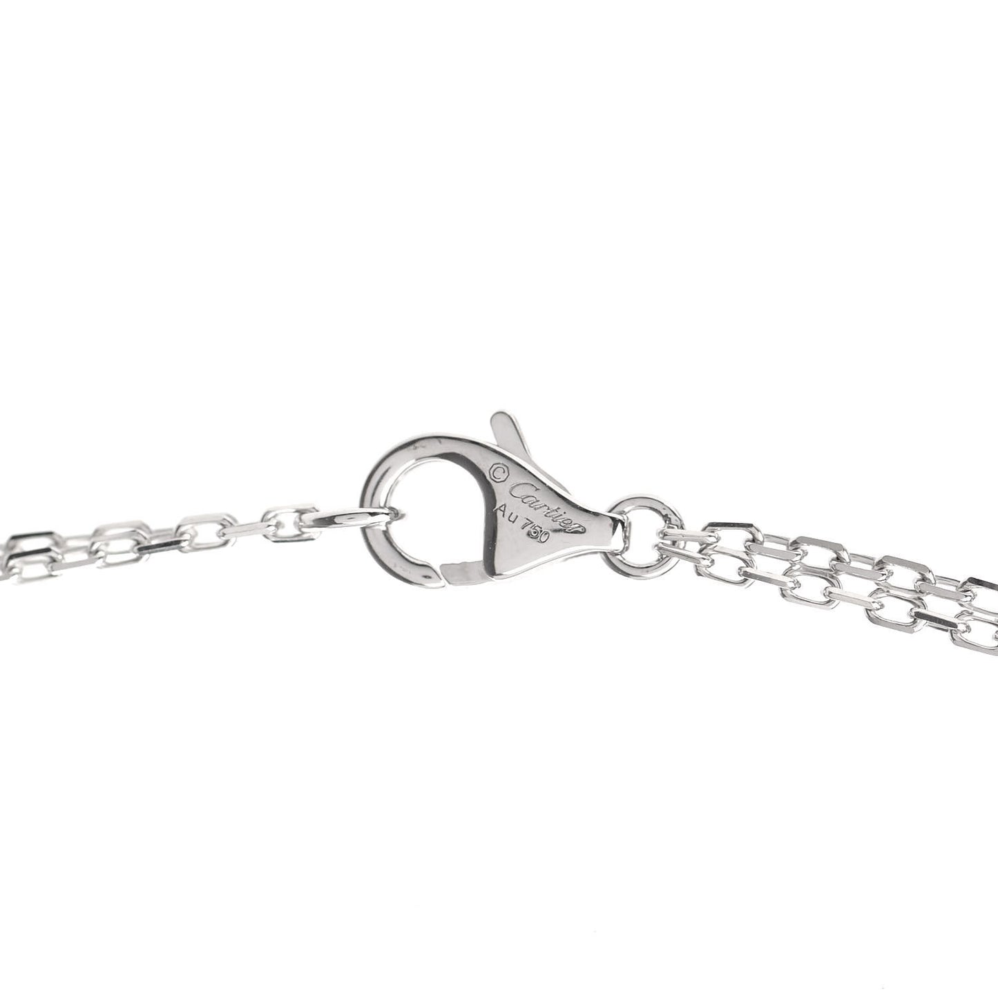 18K White Gold 2 Diamond LOVE Necklace