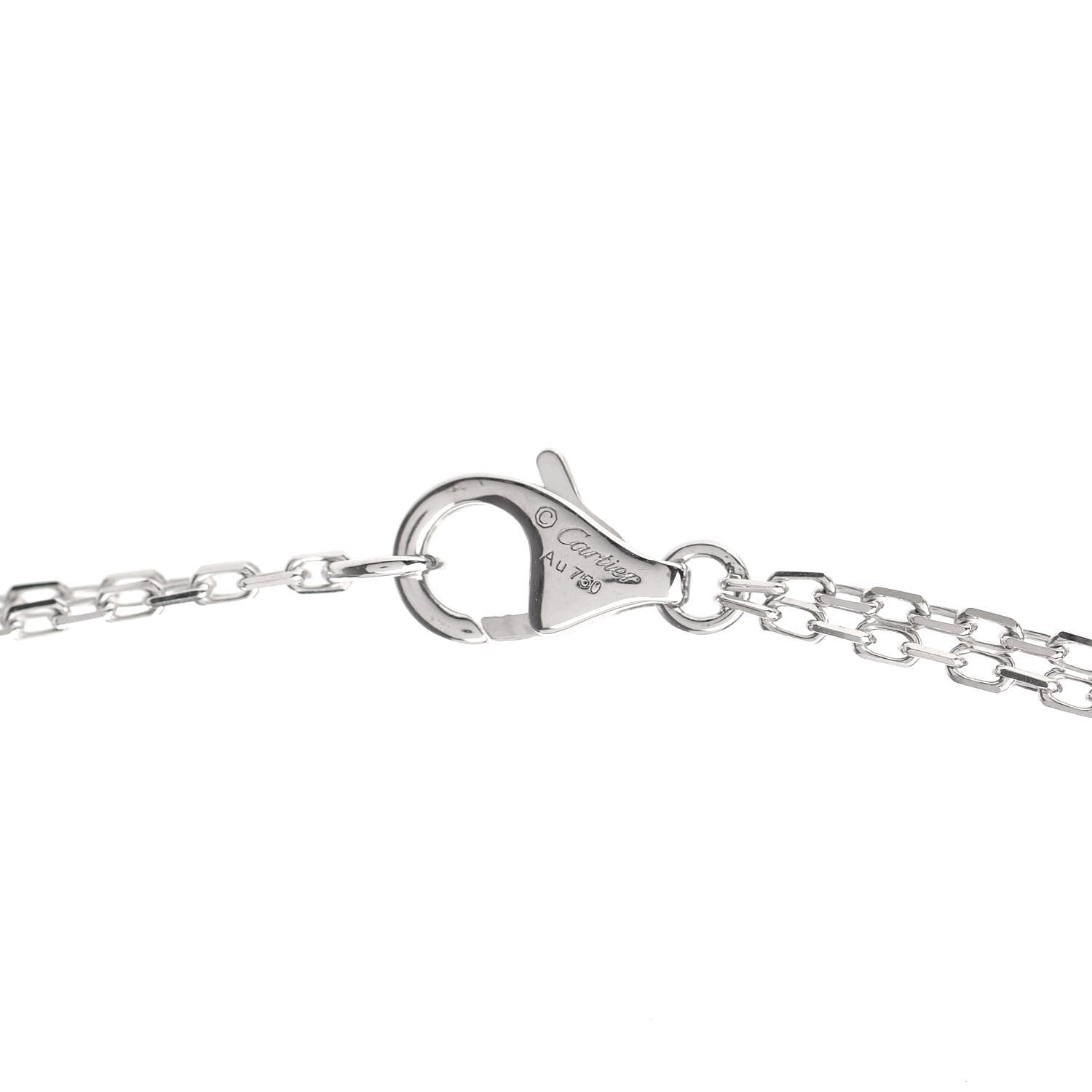 Cartier 18K White Gold 2 Diamond LOVE Necklace 5 of 8