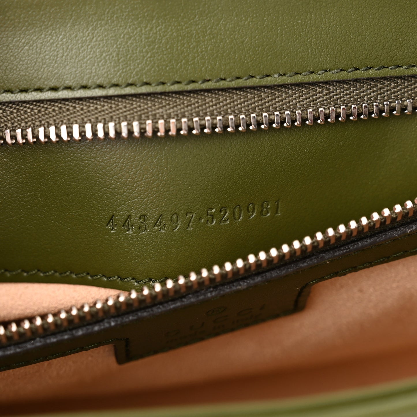 Calfskin Matelasse Aria Small GG Marmont Shoulder Bag Military Wood