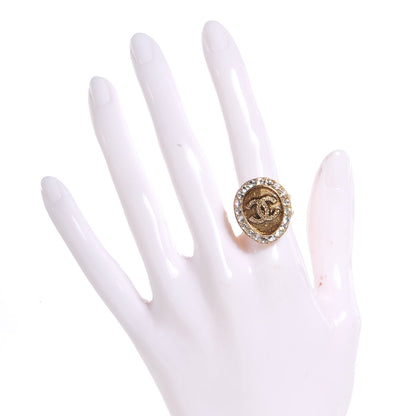 Chanel Crystal CC Coco Loves You Locket Ring Gold 7 2 of 5