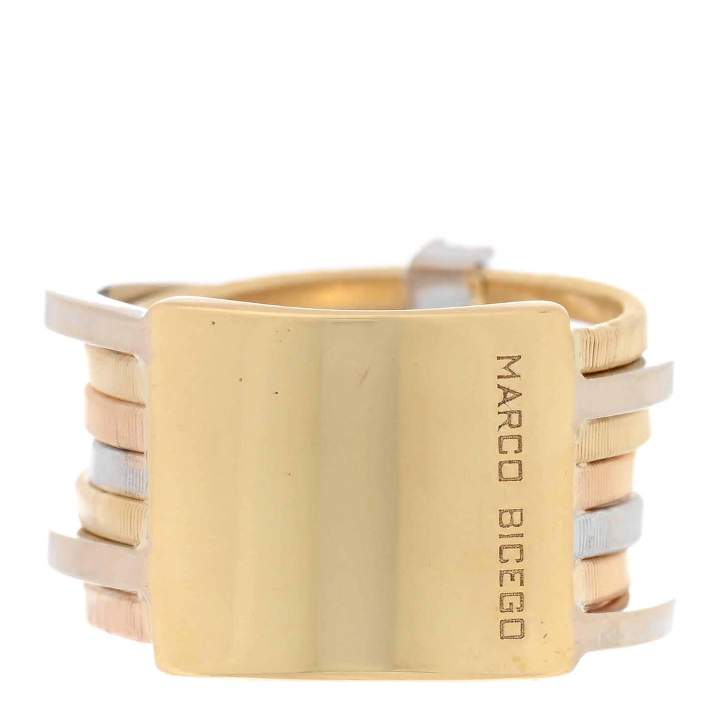 18K Yellow White Rose Gold Diamond Seven Strand Goa Ring 53 6.5
