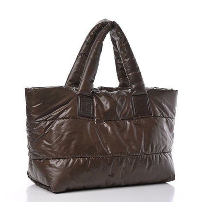Chanel Nylon Quilted Medium Coco Cocoon Reversible Tote Brown 3 of 11