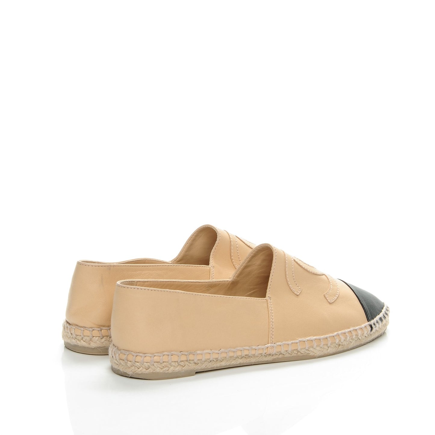Lambskin CC Espadrilles 38 Beige Black