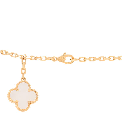 Van Cleef & Arpels 18K Yellow Gold Mother of Pearl Onyx 6 Motifs Magic Alhambra Necklace 3 of 3