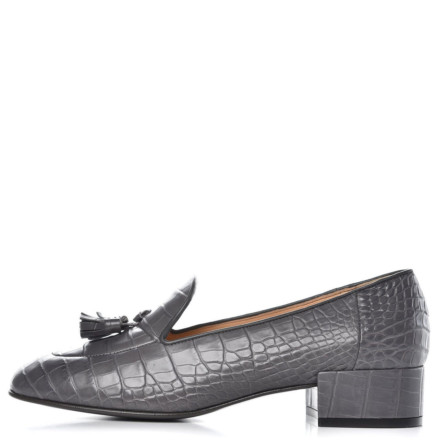 Alligator CC Mocassins Loafers 38.5 Grey