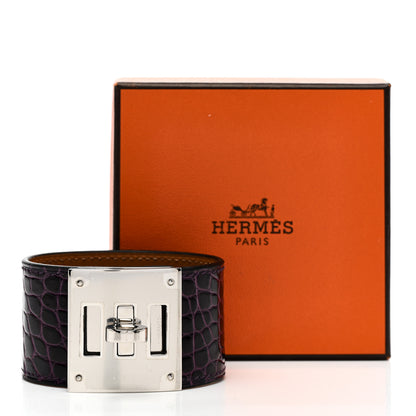 Hermes Shiny Alligator Kelly Dog Cuff Amethyst 6 of 6