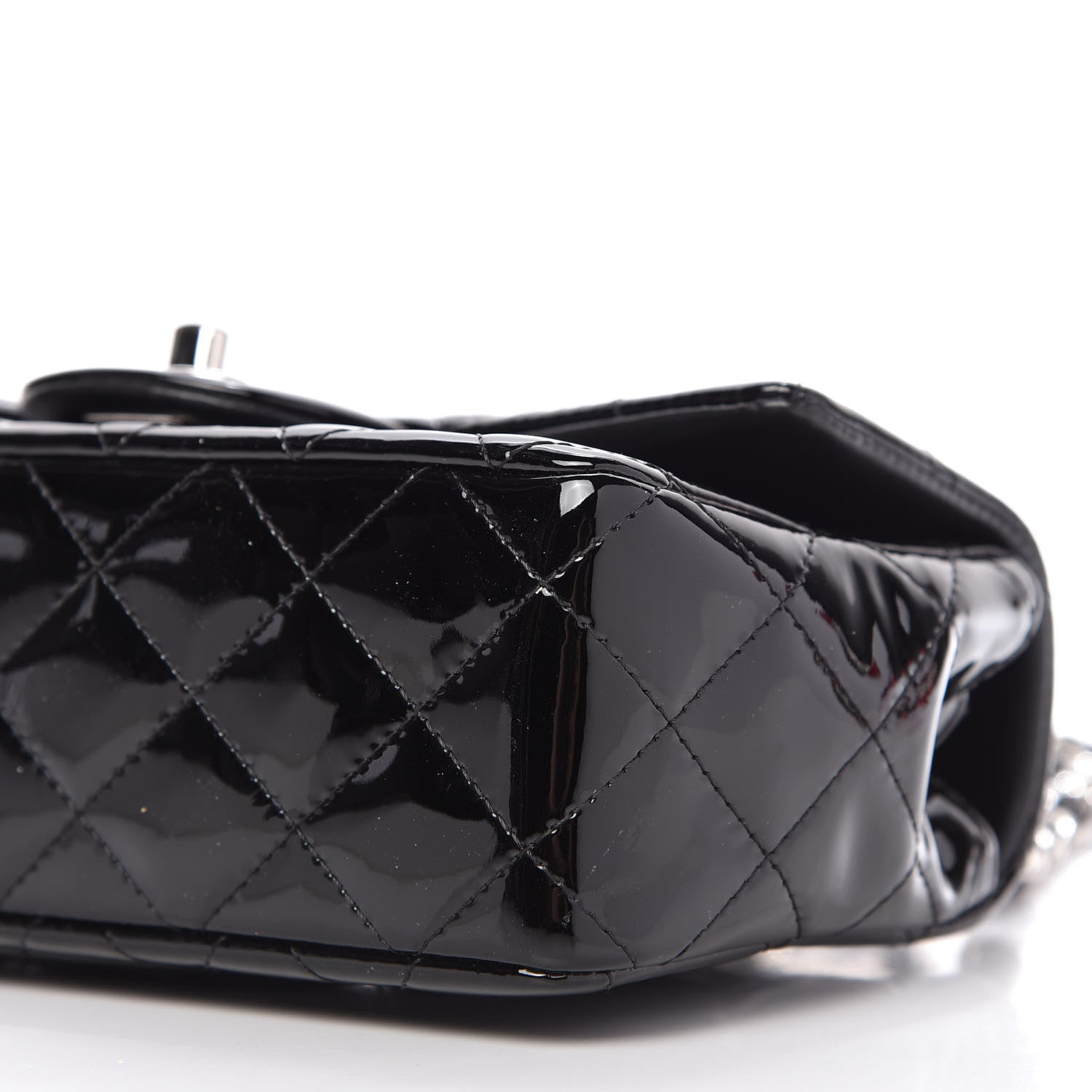 Chanel Patent Calfskin Quilted Mini Rectangular Flap Black 7 of 10