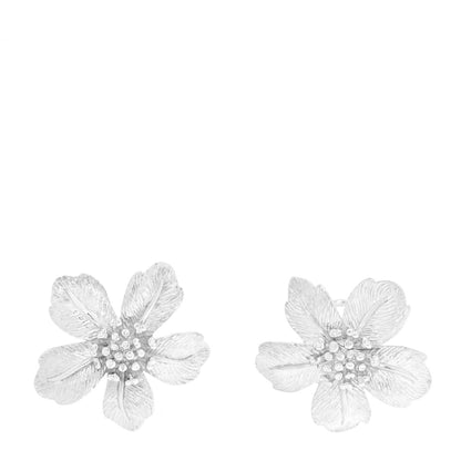 Tiffany Sterling Silver Dogwood Blossom Flower Earrings 1 of 5