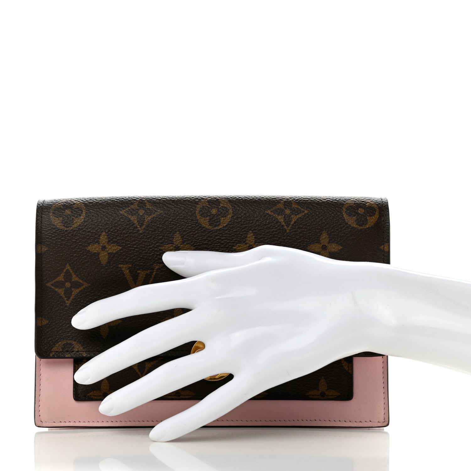 Louis Vuitton Monogram Flore Chain Wallet Rose Ballerine 2 of 8