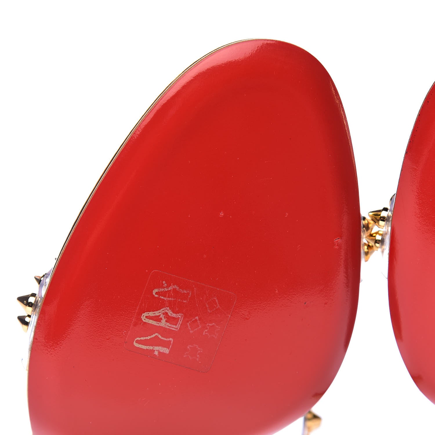 Christian Louboutin Specchio PVC Spikes Only 85 Slide Sandals 39.5 Gold 11 of 14