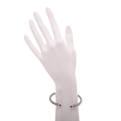 David Yurman Sterling Silver 14K Yellow Gold Amethyst 5mm Cable Classics Petite Color Bracelet 2 of 5