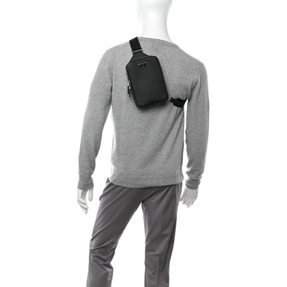 Prada Saffiano Travel Brique Crossbody Messenger Bag Black 2 of 9