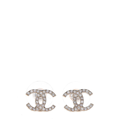 Chanel Crystal CC Earrings Gold 1 of 5