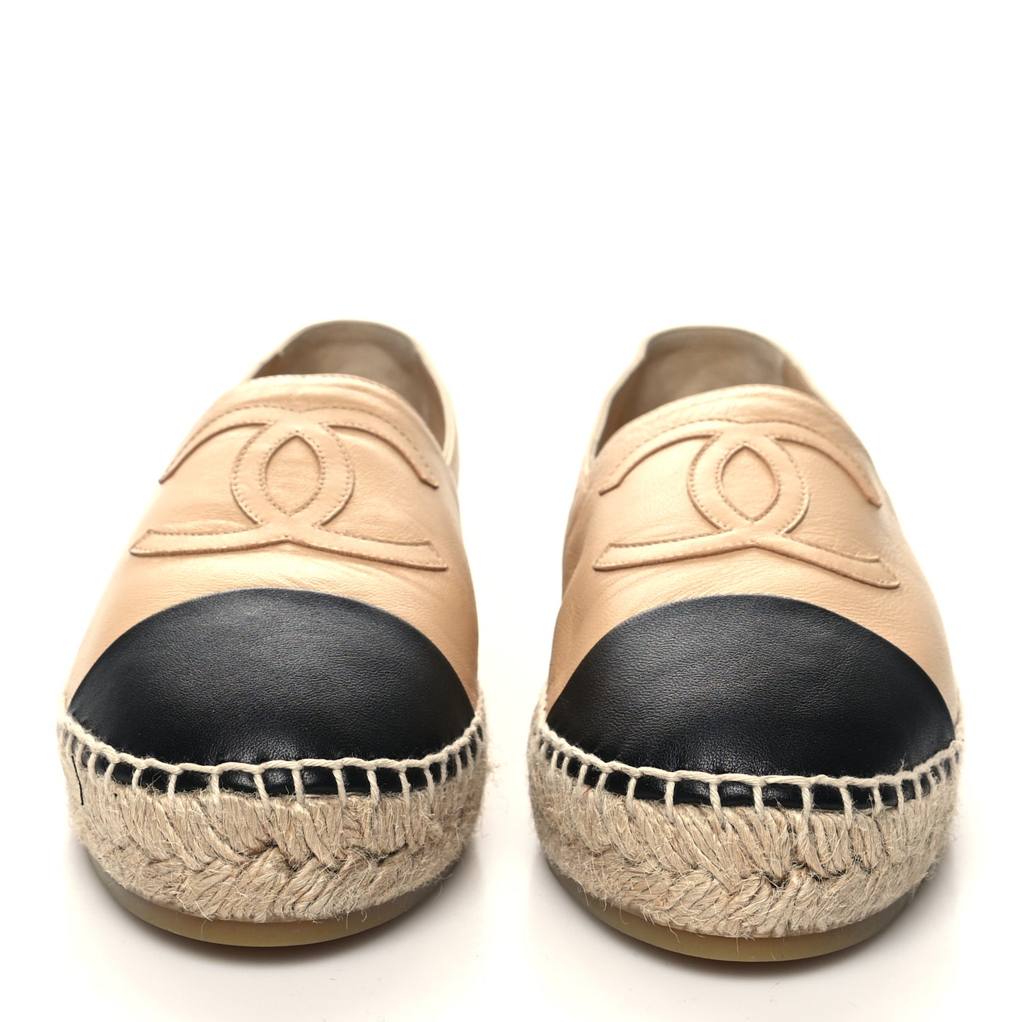 Lambskin CC Espadrilles 39 Beige Black
