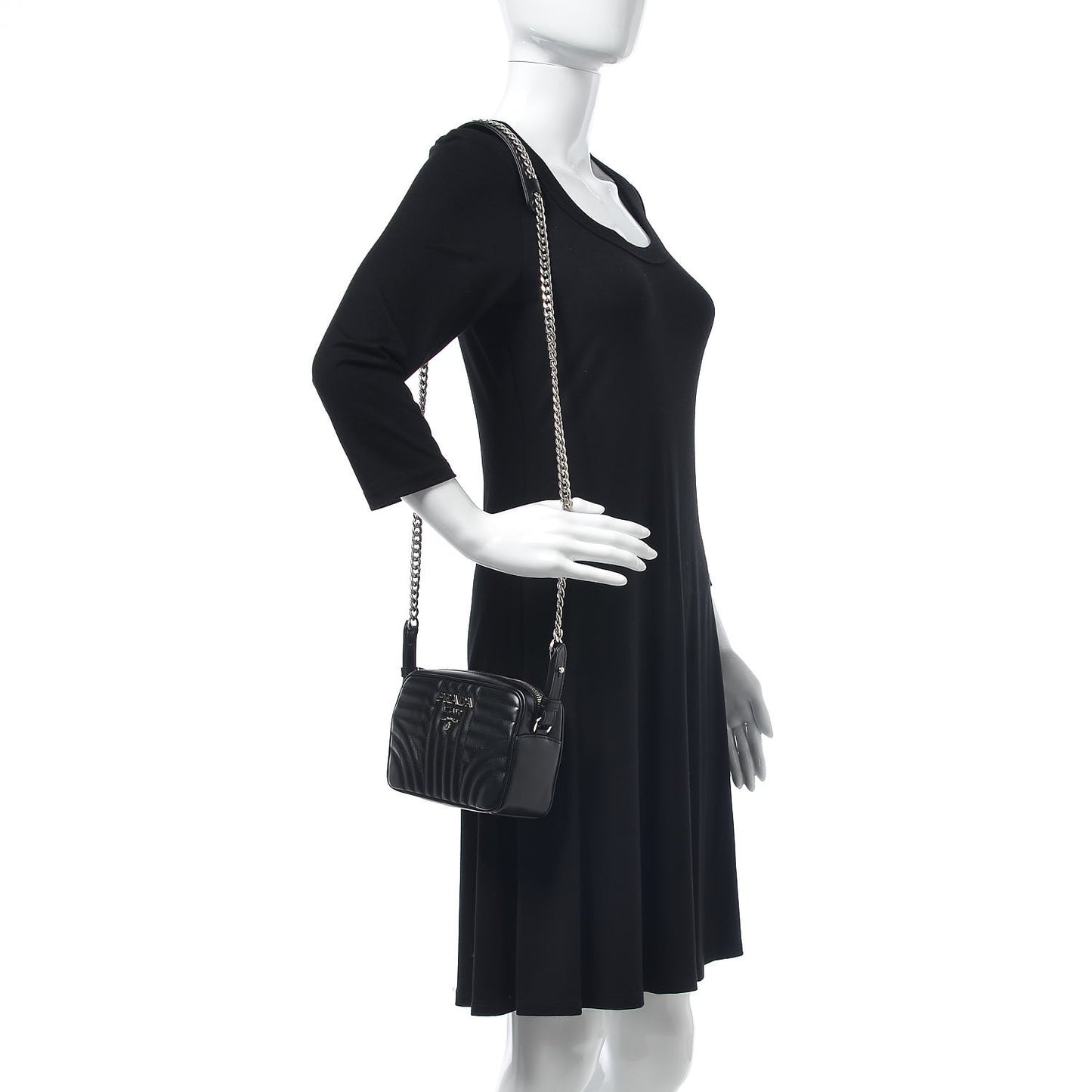 Soft Calfskin Diagramme Crossbody Bag Black