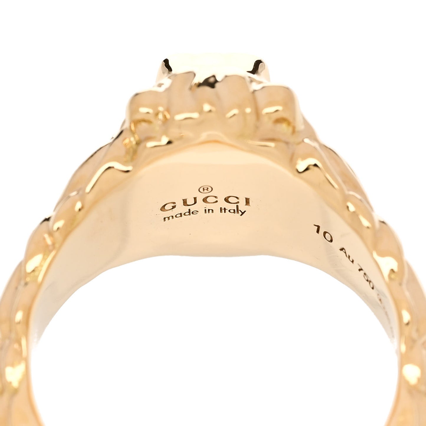 18K Yellow Gold Diamond Fire Opal Lion Head Ring 50 5.25