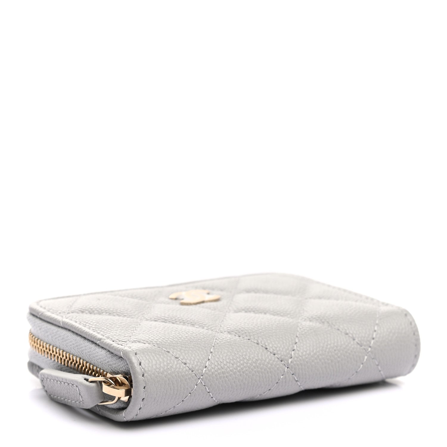 Chanel Caviar Quilted Zip Coin Purse Grey 4 of 7