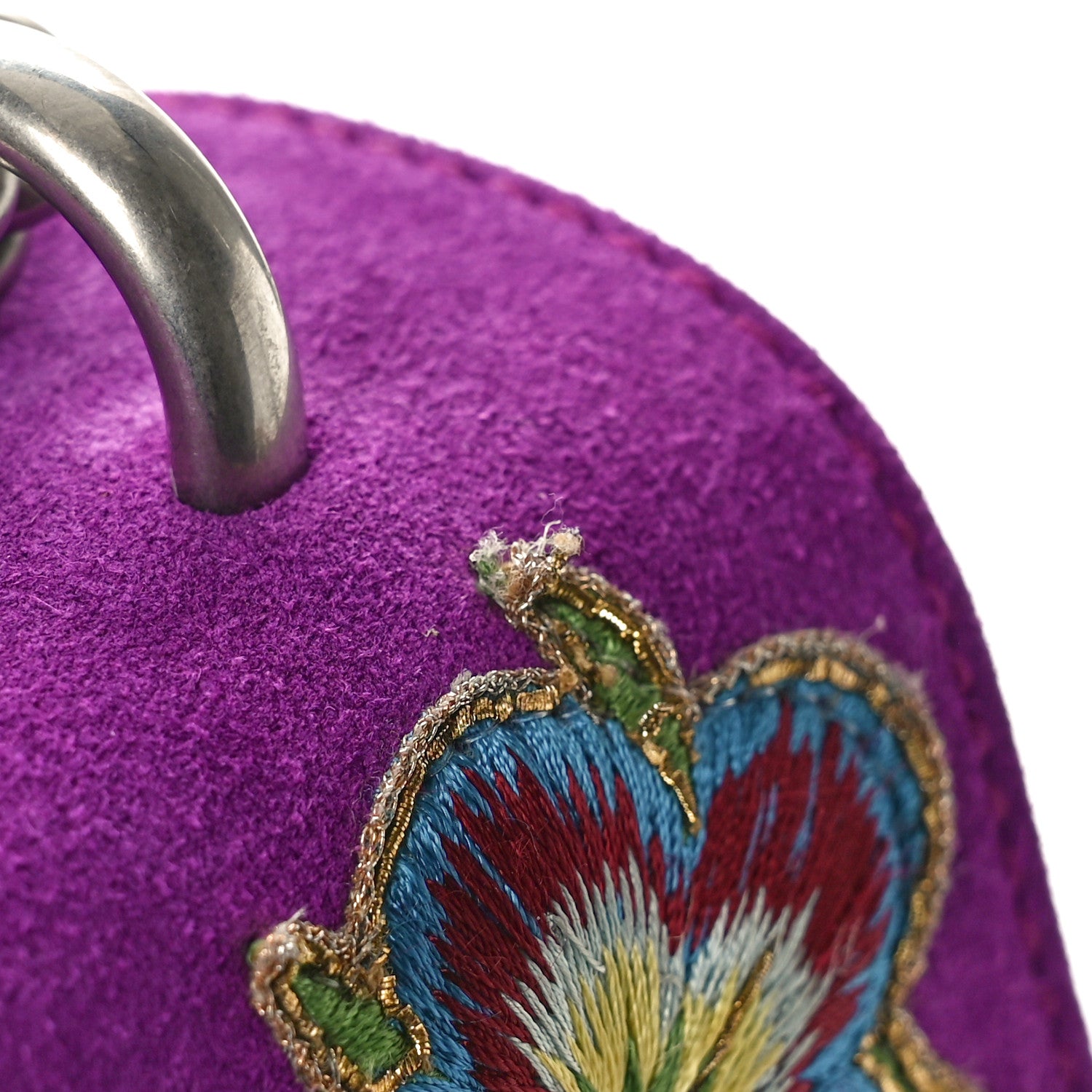 Gucci Suede Dragon Embroidered Medium Dionysus Shoulder Bag Bright Purple Multicolor 11 of 11