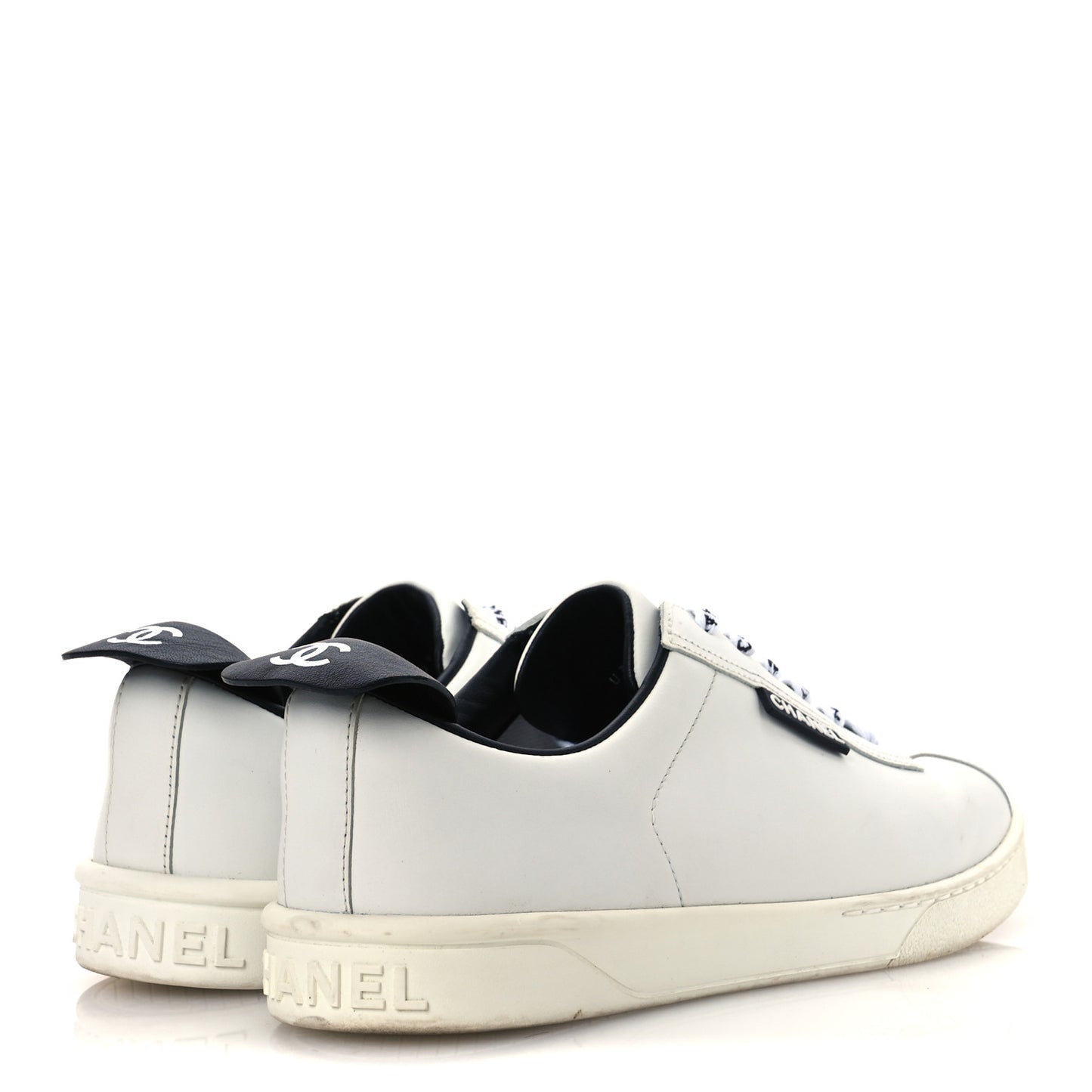 Calfskin Womens CC Sneakers 38.5 White