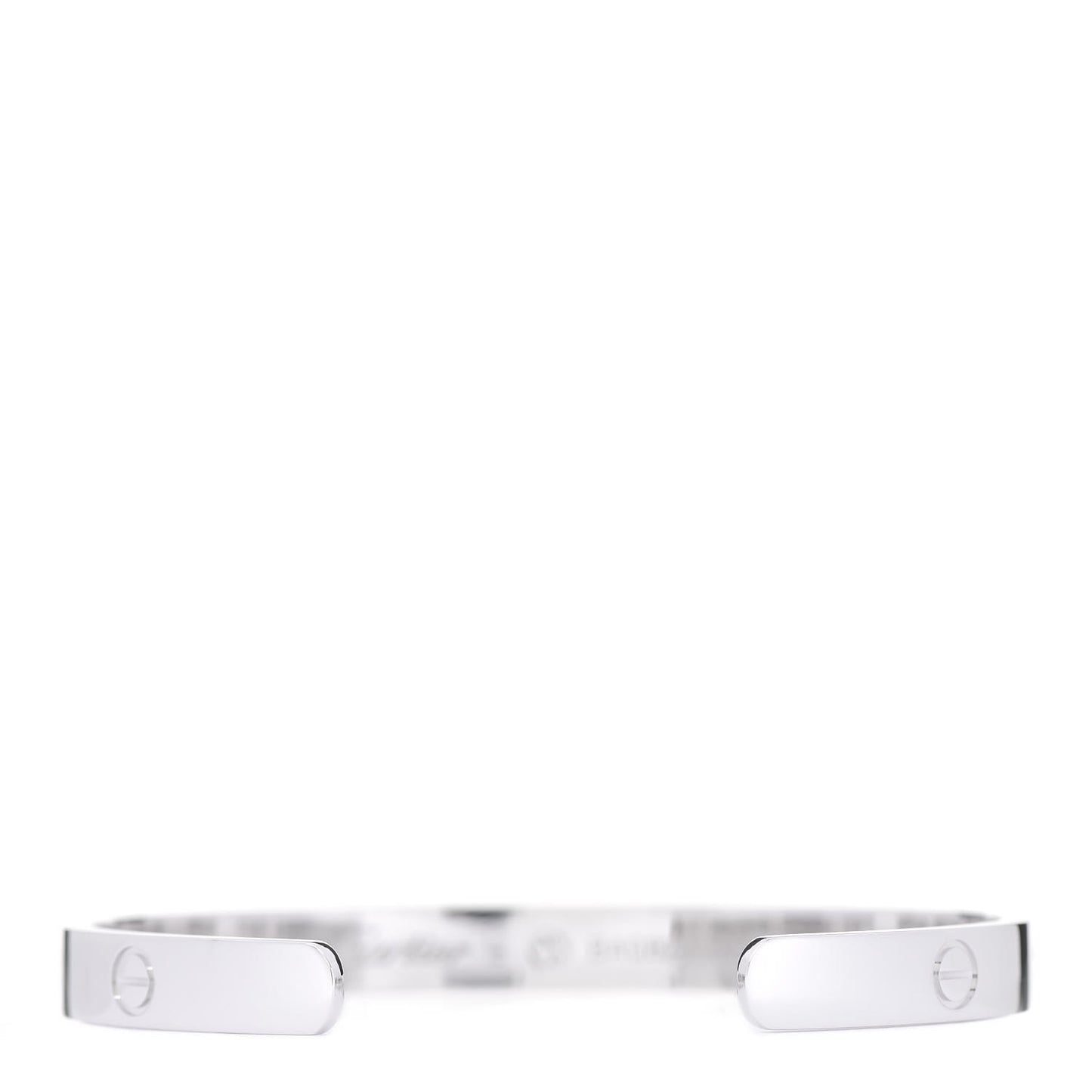 18K White Gold 1 Diamond LOVE Cuff Bracelet 18