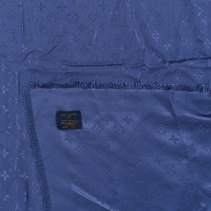 Louis Vuitton Silk Wool Monogram Shawl Night Blue 3 of 3