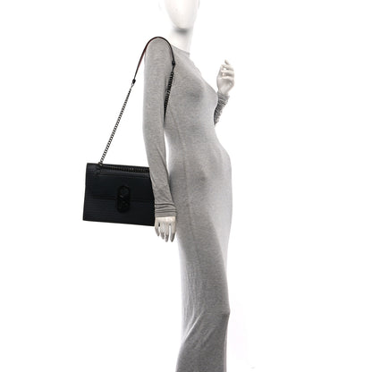 Christian Louboutin Calfskin Diamond Embossed Extra Large Elisa Shoulder Bag Black 2 of 10