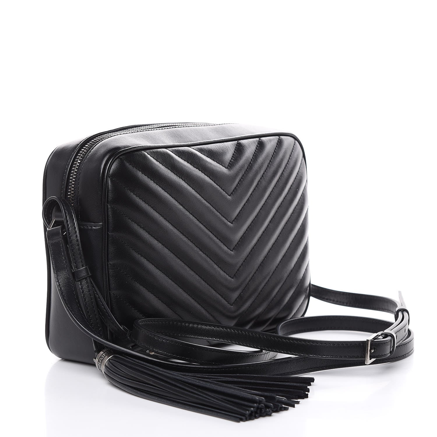 Saint Laurent Calfskin Matelasse Monogram Lou Camera Bag Black 3 of 9