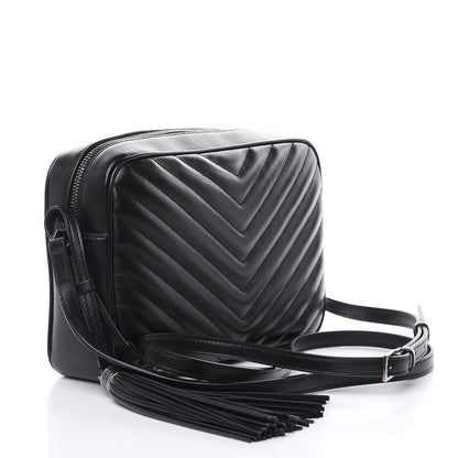 Saint Laurent Calfskin Matelasse Monogram Lou Camera Bag Black 3 of 9