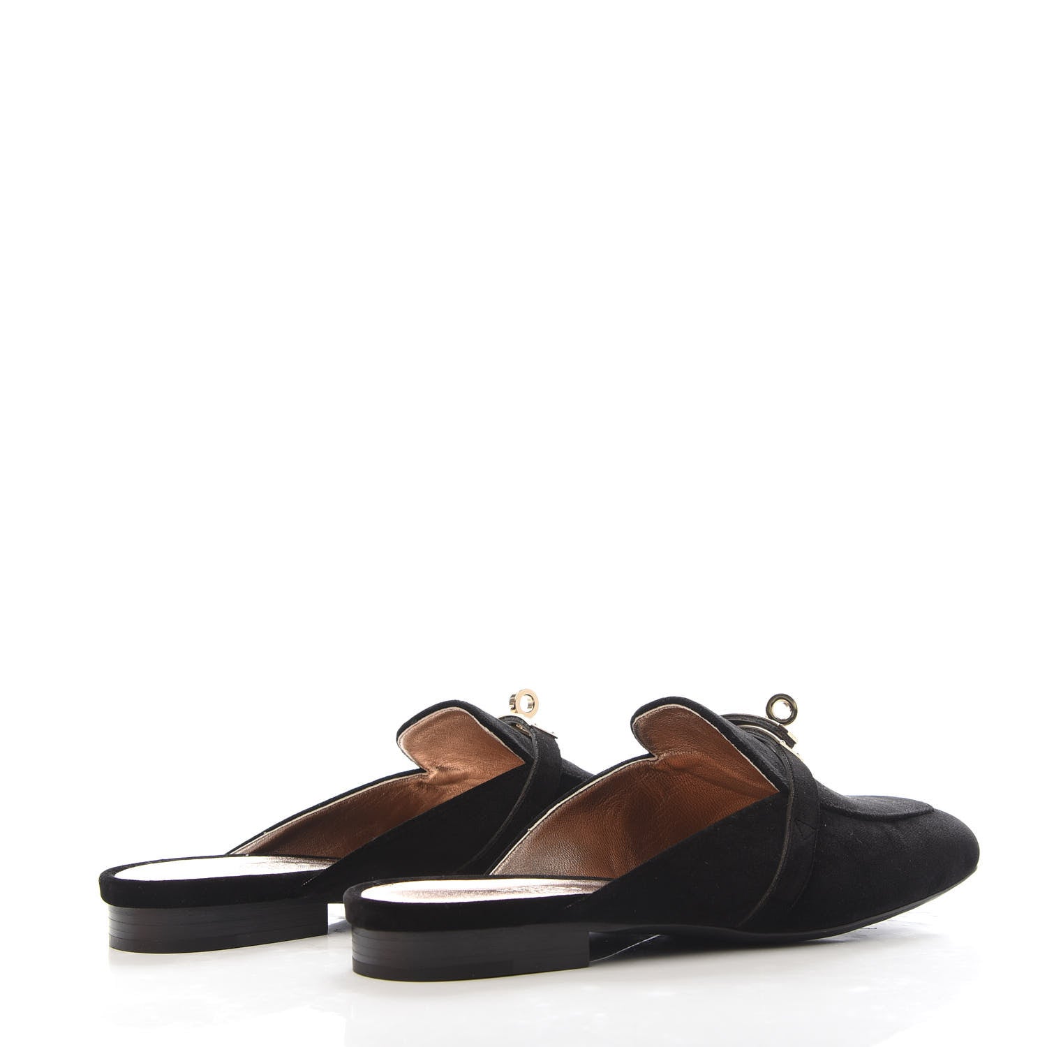 Hermes Velvet Goatskin Oz Mules 38.5 Black 4 of 8
