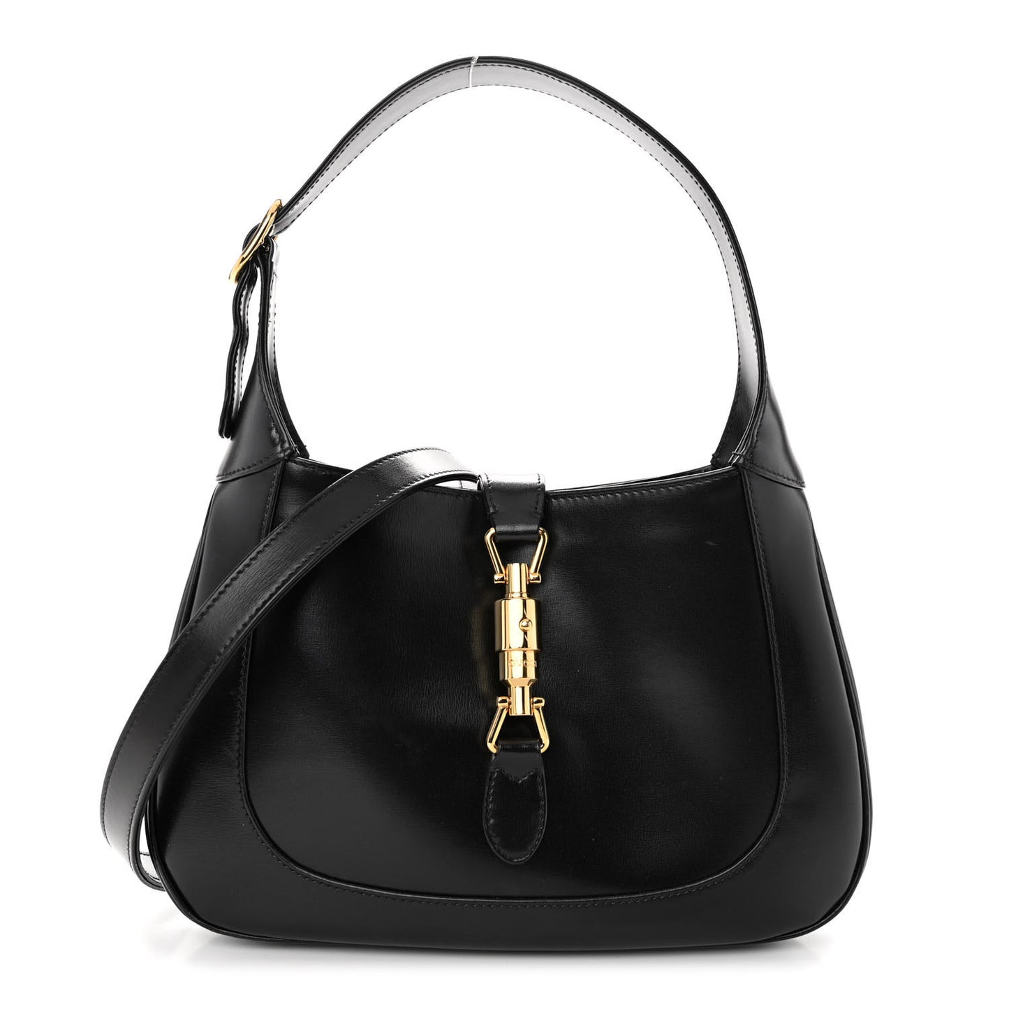 Boarded Dyana Lux Calfskin Small Jackie 1961 Hobo Black