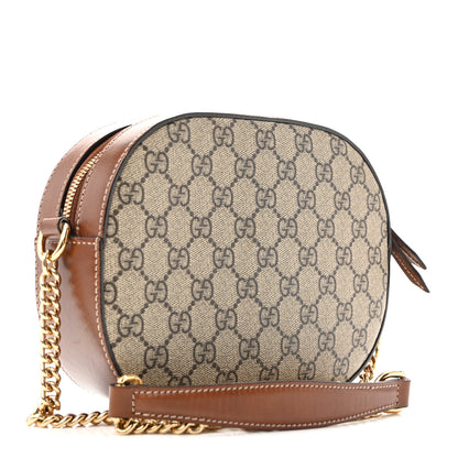 Gucci GG Supreme Monogram Cuoio Toscano Mini Chain Shoulder Bag Beige Ebony Cuir 3 of 12