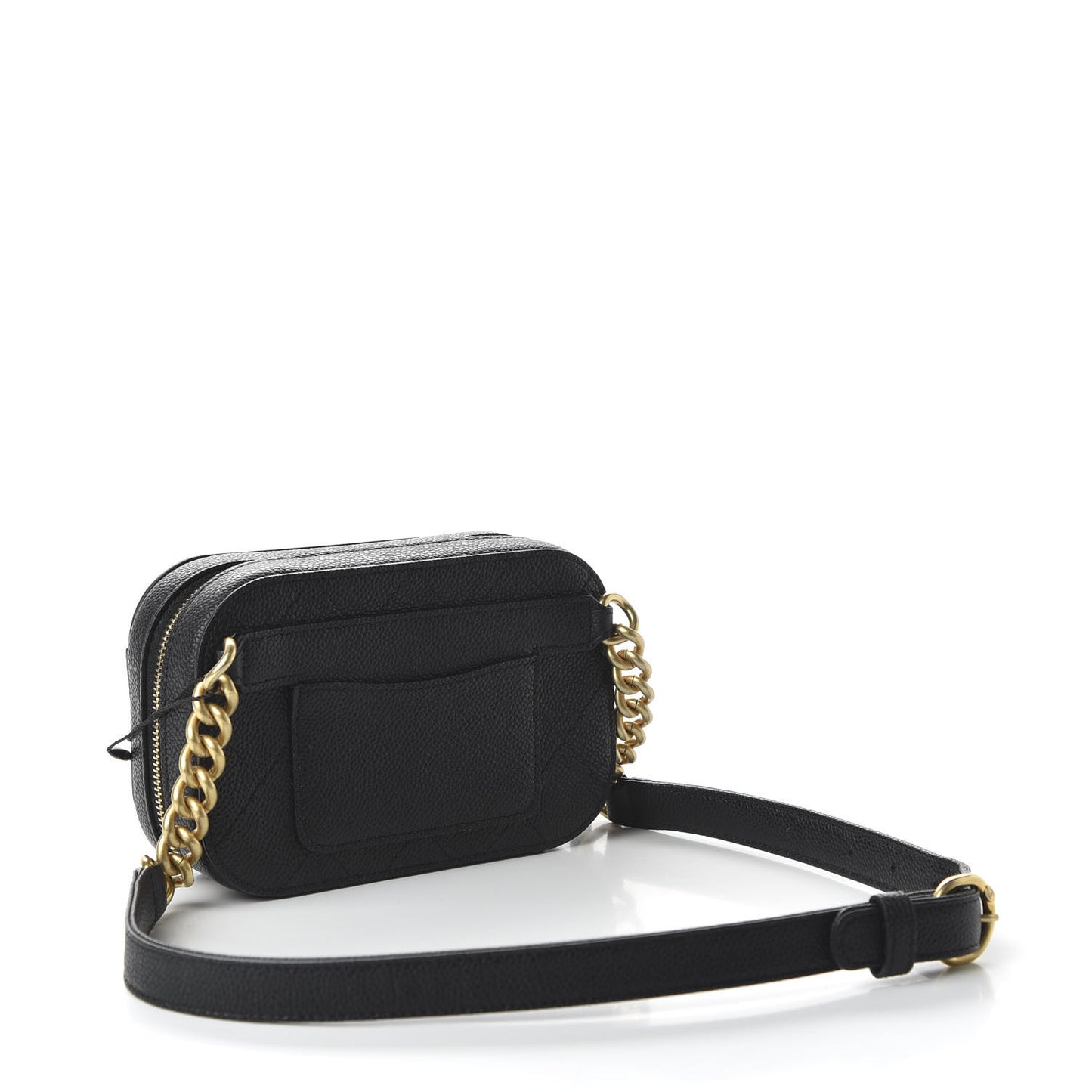 Caviar Stitched Waist Bag Black