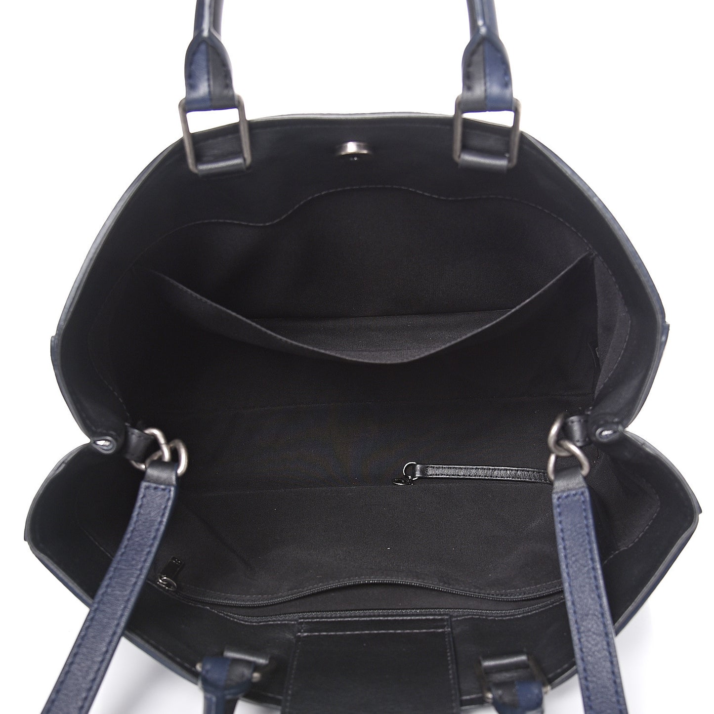 Bullskin Stitched Large Bi-Color Shopping Tote Blue