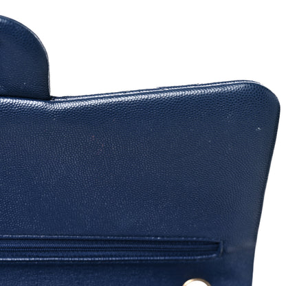 Chanel Caviar Quilted Jumbo Double Flap Blue 14 of 17