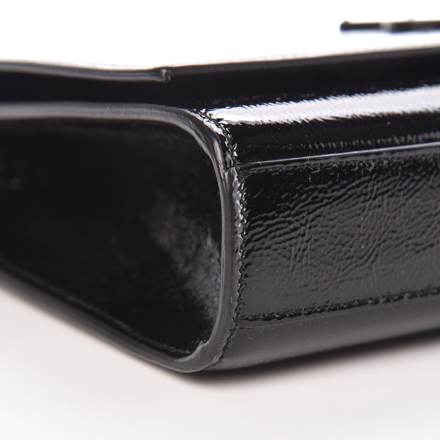 Saint Laurent Textured Patent Medium Classic Monogram Kate Satchel Black 5 of 9