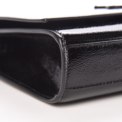 Saint Laurent Textured Patent Medium Classic Monogram Kate Satchel Black 5 of 9