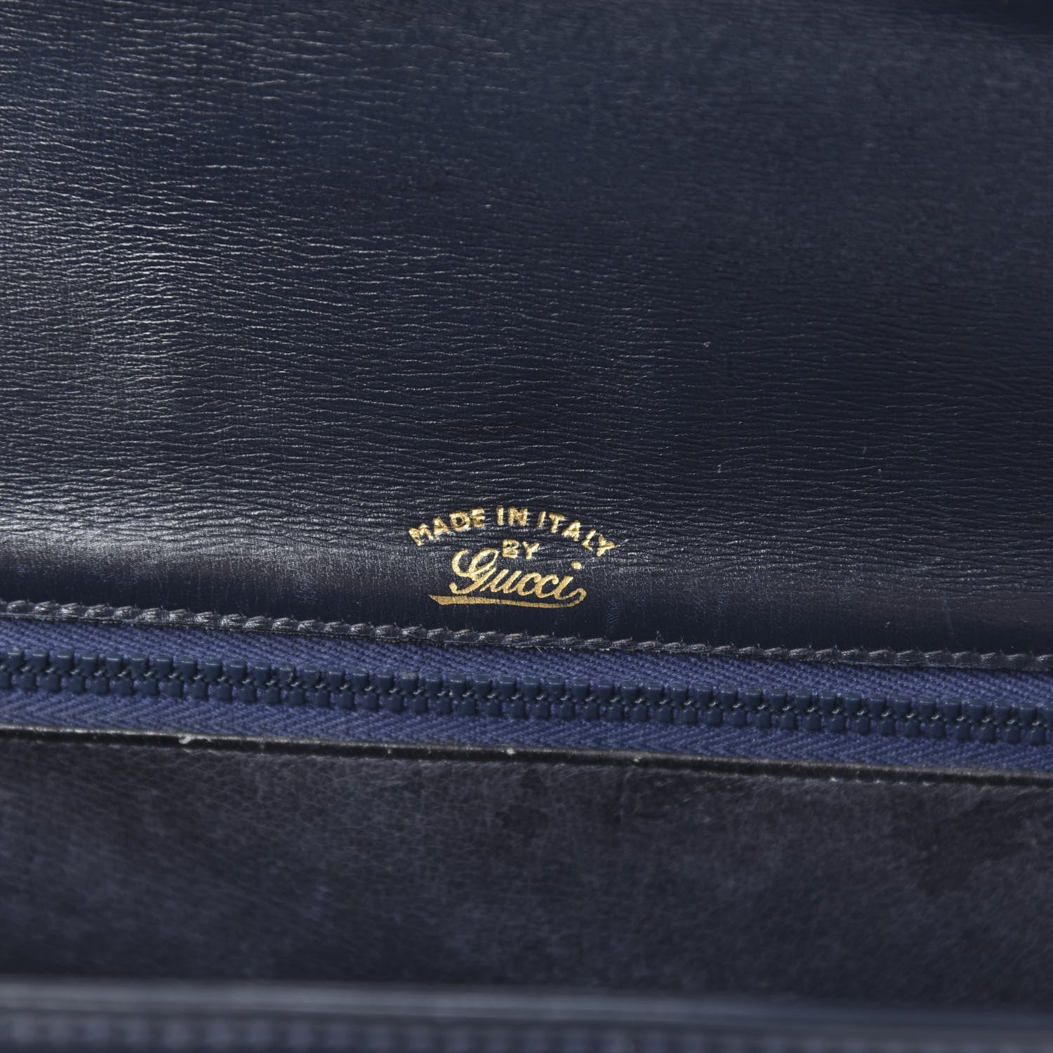 Gucci Calfskin Bamboo Top Handle Bag Navy 6 of 16