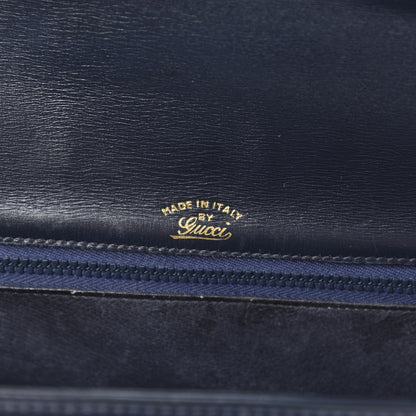 Gucci Calfskin Bamboo Top Handle Bag Navy 6 of 16